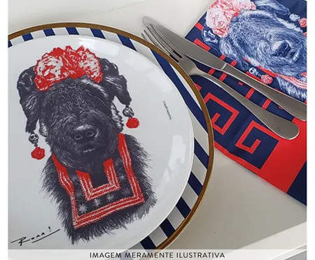 Prato de Porcelana Suusi Kahlo Red&Blue Ronn Kools | WestwingNow