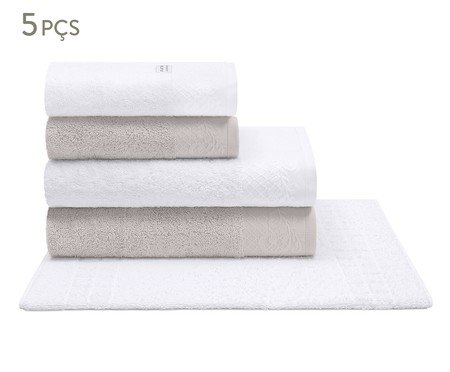 Jogo de Toalhas Darling Palha 500G/M² - 5 Peças | Westwing