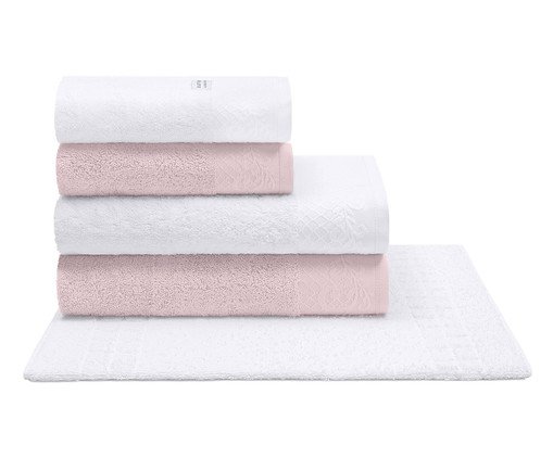 Jogo de Toalhas Darling Rosa 500G/M² - 5 Peças, Rosa | WestwingNow
