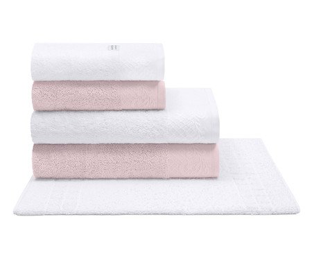 Jogo de Toalhas Darling Rosa 500G/M² - 5 Peças | Westwing