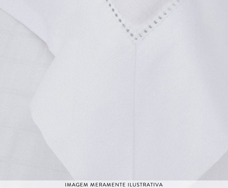 Fronha com Abas Acetinada Damask Square Branco 300 Fios | Westwing