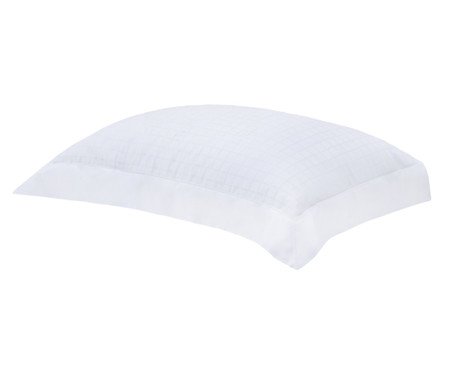 Fronha com Abas Acetinada Damask Square Branco 300 Fios | Westwing