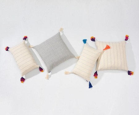 Capa de Almofada com Tassel Jeri Azul e Laranja | Westwing