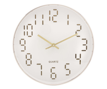 Relógio de Parede Quartz Branco