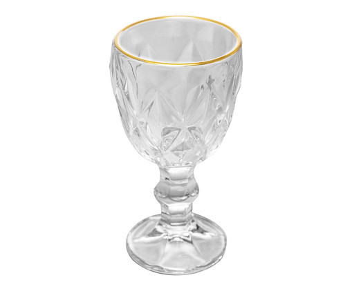 Taça de Licor Diamond Dourada, Transparente | WestwingNow