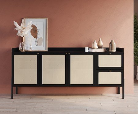 Buffet Tela Oslo Nero 3 Portas | Westwing