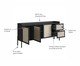 Buffet Tela Oslo Nero 3 Portas, Preto | WestwingNow