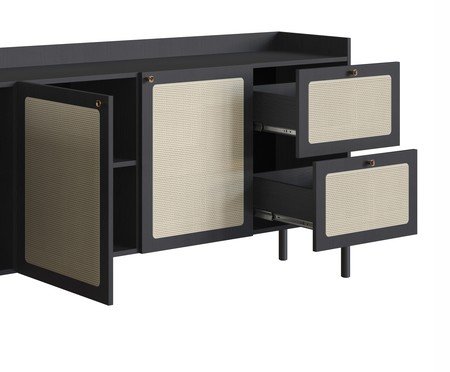 Buffet Tela Oslo Nero 3 Portas | Westwing