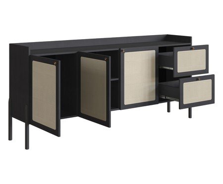 Buffet Tela Oslo Nero 3 Portas | Westwing