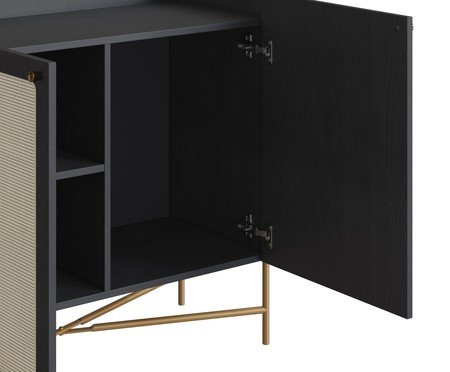 Buffet Bar Tela Oslo Nero e Dourado | Westwing