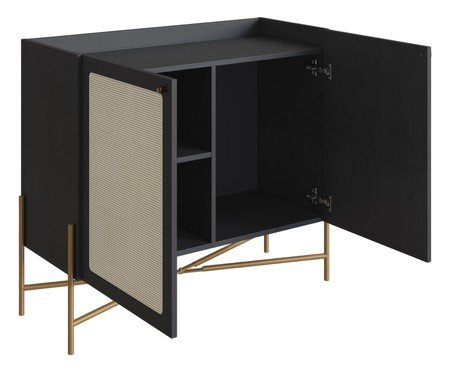 Buffet Bar Tela Oslo Nero e Dourado | Westwing