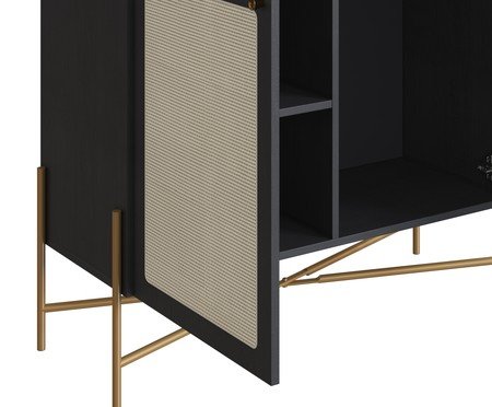 Buffet Bar Tela Oslo Nero e Dourado | Westwing