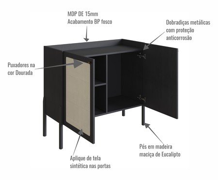 Buffet Bar Tela Oslo Nero | Westwing