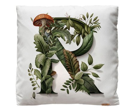 Capa de Almofada Monograma Botanical Letra R Branca | Westwing