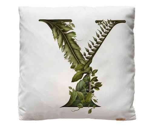 Capa de Almofada Monograma Botanical Letra Y Branca, Branco | WestwingNow