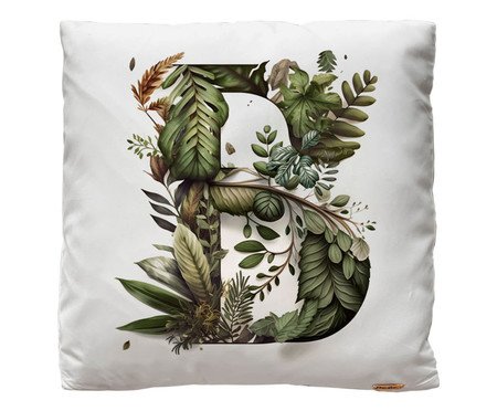 Capa de Almofada Monograma Botanical Letra B Branca | Westwing