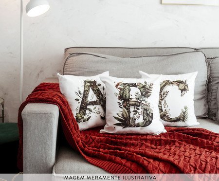 Capa de Almofada Monograma Botanical Letra A Branca | Westwing