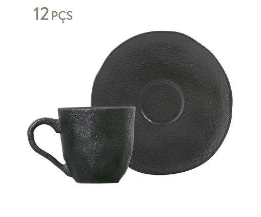 Jogo de Xícaras para Café Orgânico Preto Matte Preto, Preto | WestwingNow