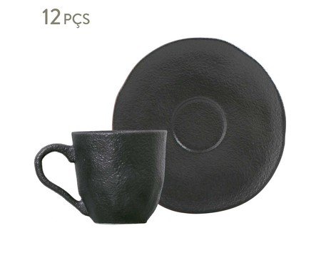 Jogo de Xícaras para Café Orgânico Preto Matte Preto | Westwing