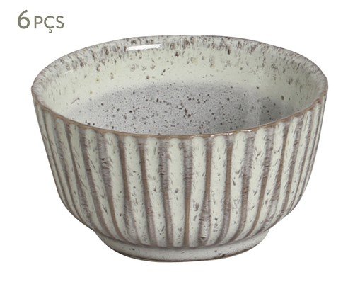 Jogo de Ramequins Médio Linhas Pistache Verde Menta, Bege | WestwingNow