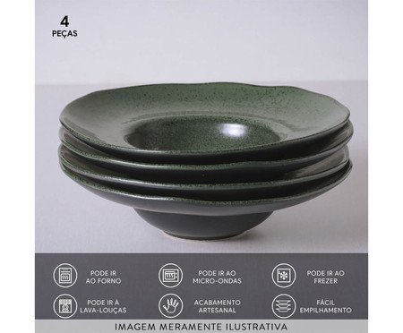 Jogo de Pratos para Massa Orgânico Greenery Verde | Westwing