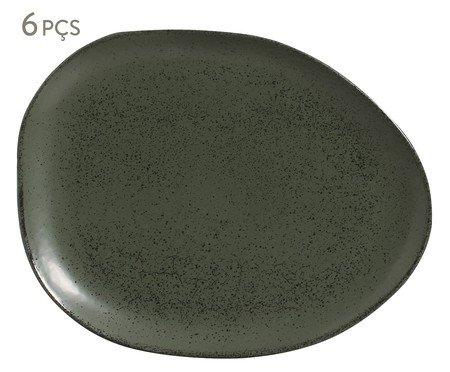 Jogo de Pratos Raso Orgânico Greenery Verde | Westwing