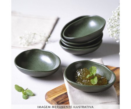 Jogo de Cumbucas Oval Orgânico Greenery Verde | Westwing