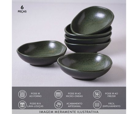 Jogo de Cumbucas Oval Orgânico Greenery Verde | Westwing