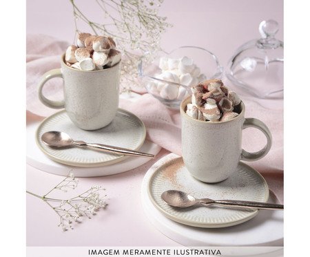Jogo de Canecas com Pires Coup Stoneware Latte Cru | Westwing
