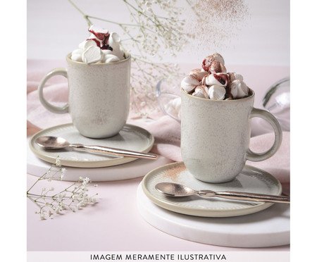 Jogo de Canecas com Pires Coup Stoneware Latte Cru | Westwing