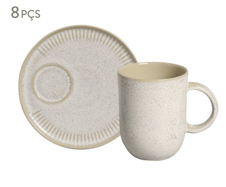 Jogo de Canecas com Pires Coup Stoneware Latte Cru | Westwing