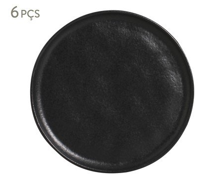 Jogo de Pratos para Pão Bio Matte Preto | Westwing