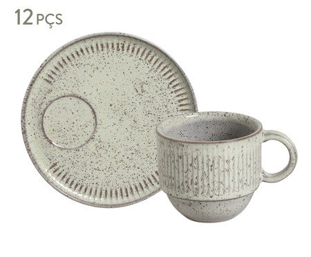 Jogo de Xícaras para Chá Empilhável Linhas Pistache Verde Menta | Westwing