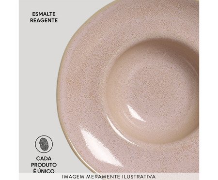 Jogo de Pratos para Massa Orgânico Litchi Rosa | Westwing