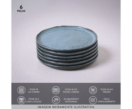 Jogo de Pratos para Pão Bio Night Sky Azul | Westwing