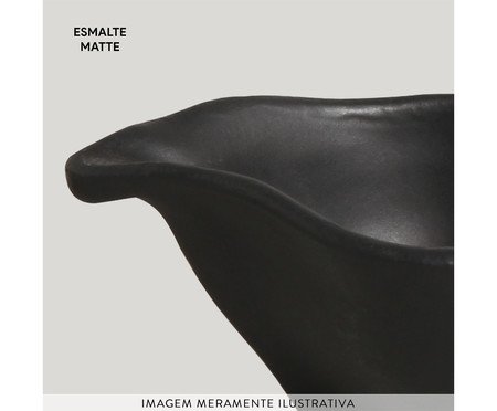 Jogo de Molheiras Oval Orgânico Preto Matte Preto | Westwing