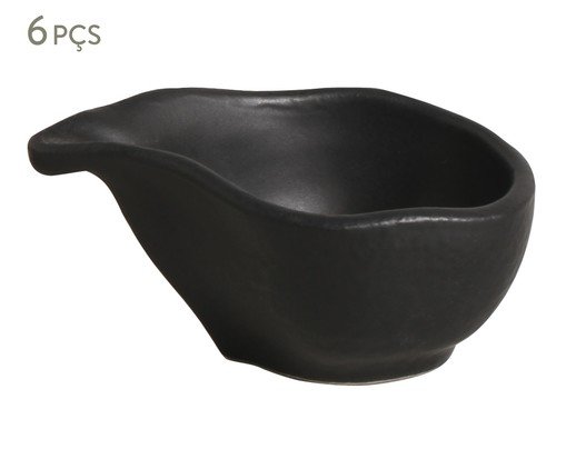 Jogo de Molheiras Oval Orgânico Preto Matte Preto, Preto | WestwingNow