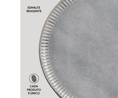 Jogo de Pratos Raso Linhas Dust Cinza | Westwing