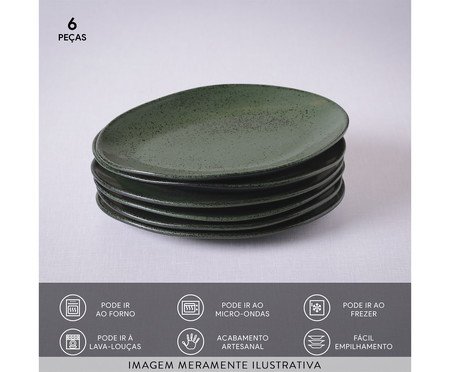 Jogo de Pratos para Sobremesa Orgânico Greenery Verde Vl | Westwing