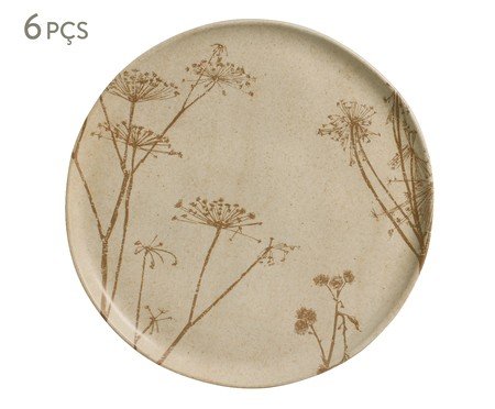 Jogo de Pratos Rasos Bio Stoneware Cyperus