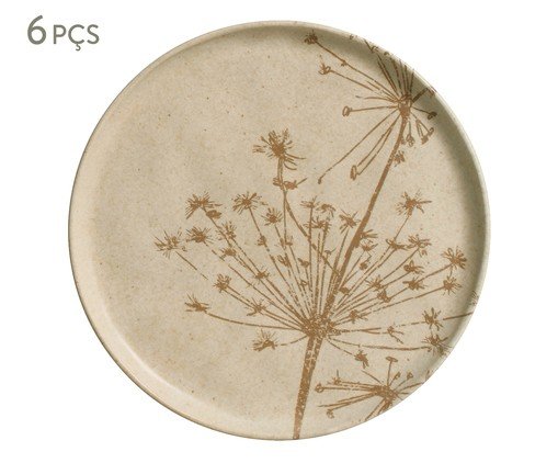 Jogo de Pratos de Sobremesa Bio Stoneware Cyperus, Bege | WestwingNow