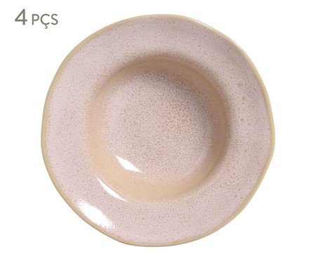 Jogo de Pratos para Sobremesa Orgânico Litchi Rosa