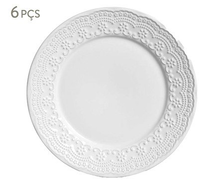 Jogo de Pratos Raso Madeleine Branco | Westwing