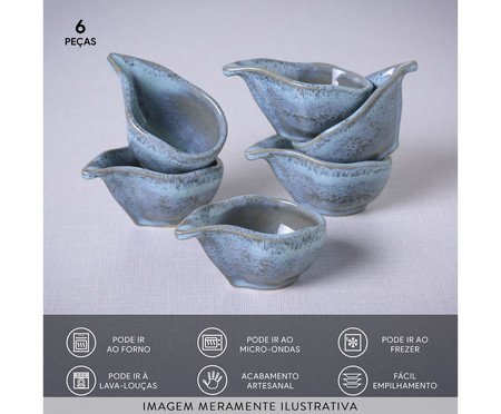 Jogo de Molheiras Oval Orgânico Breeze Azul Claro | Westwing