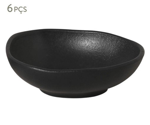 Jogo de Cumbucas Oval Orgânico Preto Matte Preto, Preto | WestwingNow