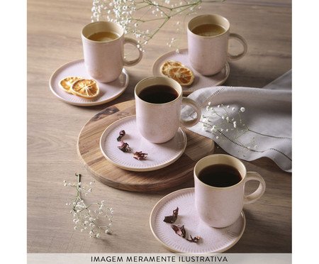 Jogo de Canecas Coup Stoneware Litchi Rosa | Westwing