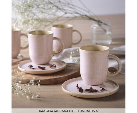 Jogo de Canecas Coup Stoneware Litchi Rosa | Westwing
