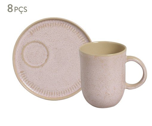 Jogo de Canecas Coup Stoneware Litchi Rosa, Rosa | WestwingNow