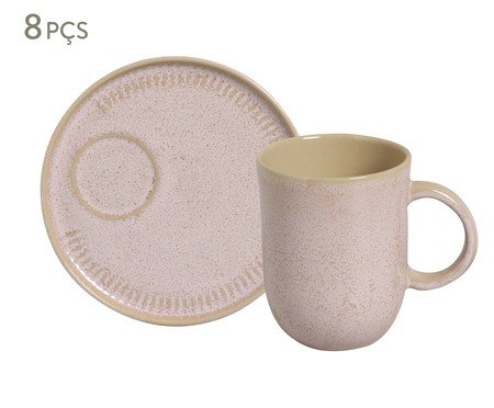 Jogo de Canecas Coup Stoneware Litchi Rosa | Westwing