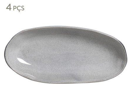 Jogo de Travessas Oval Funda Orgânico Dust Cinza | Westwing
